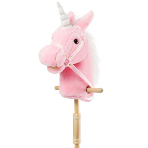 BEJOY Unicorn Hobby Horse Toy, Pink, 36 Inches