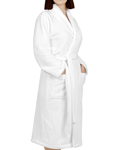 Cotton Paradise Mens and Womens Robe, Warm Fleece Unisex Bathrobes, Plush Couple Robes2