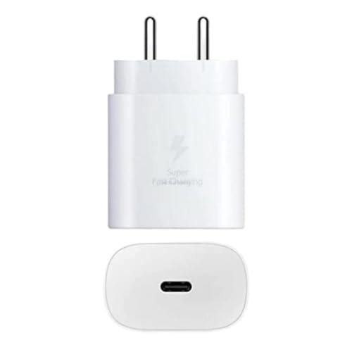 Image of Original 25W Super Fast Charging PD Adapter and Type C to C Cable Compatible with Samsung S24 /S24 Plus /S24 Ultra-White (CXZ43)