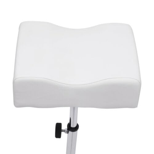 Taburete de cuidado de pies con reposapiés, 2 en 1, taburete de pedicura, taburete para tatuaje, reposapiés ajustable, almohadilla de PVC, soporte para uñas, spa, belleza, salón, estudio,