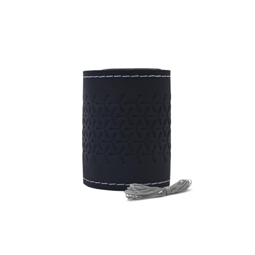 Image of Leather 25CM Universal Fit Car Steering Wheel Cover, Elastic Breathable and Odorless (Silver-1)