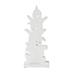 Vhc brands tropical wood ghost stack boo wooden figurine 16x65x2 fall and halloween home decor for tables and shelves indoor decorations for tabletop  urban country home decor