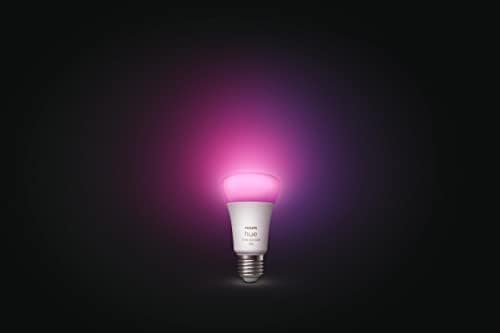 Philips Hue White & Color Ambiance E27 LED Lampe (1100 lm), TESTSIEGER Stiftung Warentest (01/2024), dimmbare mit 16 Mio. Farben, smarte Lichtsteuerung über Sprache und App, 1er Pack