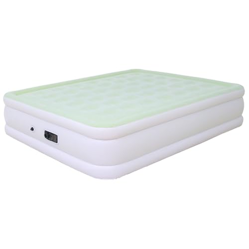 RAPTAVIS Matelas gonflable Queen size avec pompe intégrée, matelas gonflable de 45,7 cm pour chambre à coucher, vert