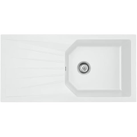 Liquida AGV100WH Reversible White Kitchen Sink Cover