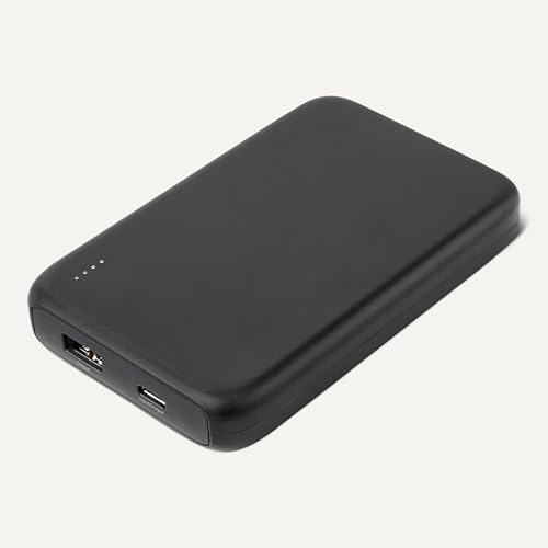 Image of Amazon Basics Slim Portable Charger Power Bank with LED Display, 10,000 mAh, Black