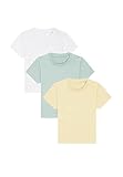3er Set Hochwertiges Baby, Kleinkind T-Shirt aus Bio-Baumwolle, Säuglingshirt mit Druckknöpfe, hervorragend zum Bedrucken.(z.B. mit Transferfolien), Size:92/98, Color:Spring