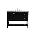 Elegant Decor Thalen 42" Steel and Solid Wood Single Bathroom Vanity in Black
