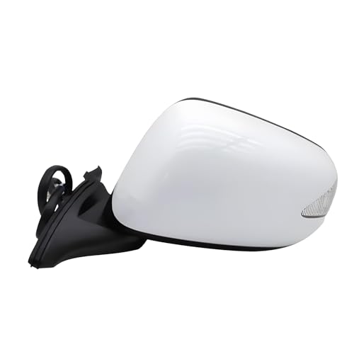 ドアリアビューミラー、車側リアビューミラー、ホンダジャズフィット GE6 GE8 2009-2014 と互換性あり (7 ワイヤー)(White Left)