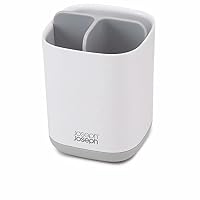 Joseph Joseph Bathroom EasyStore Compact Toothbrush Holder Caddy Bathroom Storage, White/Grey