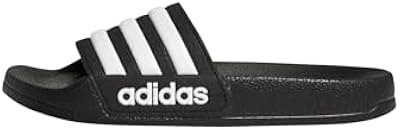 adidas Adilette Shower Slides, Core Black/White/Core Black, 6 US Unisex Big Kid