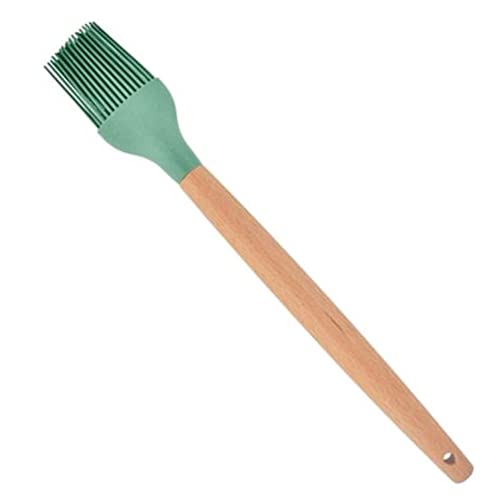 Pincel Culinário de Silicone Verde Cabo Madeira