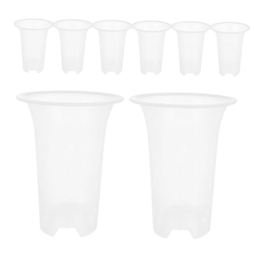 Happyyami 8pezzi Vasi Per Trasparenti in Plastica Pp Contenitori Per Per Drenaggio Per Piante Da Come Spatifillo Serpentaria Per Decorare Scrivania e Casa