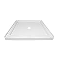 LavieCraft 35"L x 35"W Single Threshold Shower Base in White, Center Drain Location, Square Acrylic Shower Pan, Non-slip Design