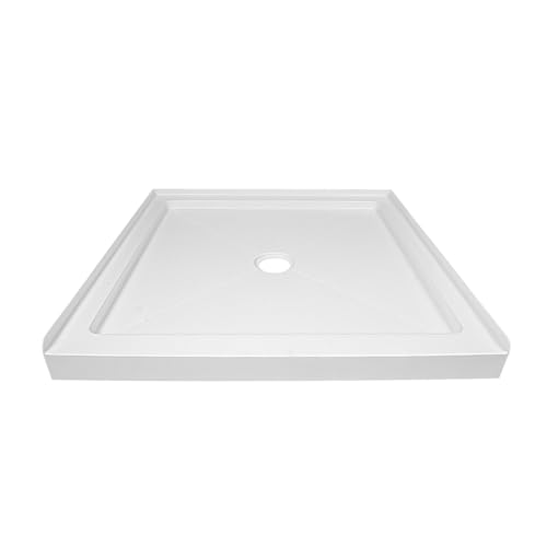 DeerValley 35L X 35W Center Drain Shower Base in White