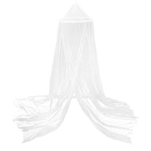 PRETYZOOM Mosquitera para Cama Diseño de Cúpula, Algodón Blanco, Puerta Individual, Ambiente Cómodo para Dormir en Dormitorios y Decoración del Hogar