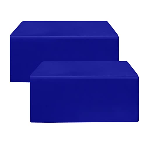 HolidayIdeas Royal Blue Fitted Tableclothes - 72 x 30 Inch - 2 Pack Rectangle Table Covers for 6 Foot Tables, Polyester Fabric Tablecloths for Parties, Holiday Dinner, Trade Show by HolidayIdeas - Used condition - US$23.36
