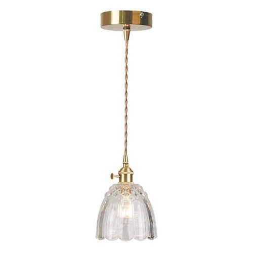 Suspension du milieu siècle en verre transparent et plafonnier réglable pour cuisine