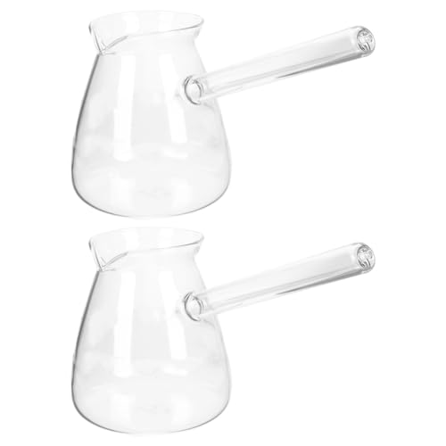 Genérico Tetera de Vidrio 450 Ml Asa Lateral para Té de Frutas y Bebidas Calientes Vidrio Borosilicato Resistente para Uso Doméstico