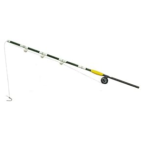 Poppenhuis groene hengel miniatuur strand rivier tuinhuis accessoires