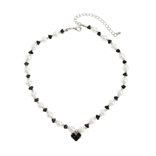 Chaîne de pendentif en forme de cœur, collier perles tendance femme