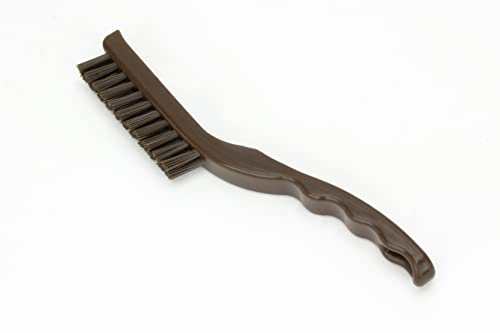 SPARTA Plastic Grout Brush, Crevice Brush with Hanging Hole for Cleaning Narrow Spaces, 9 Inches, Brown