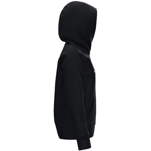 Under Armour Girls' Rival Fleece Logo Hoodie, Black (001)/Cerise, Youth Large