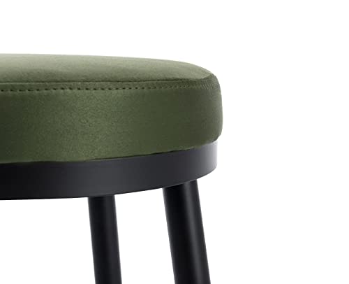 Kmax 30 Inch Bar Stools Set Of 2 Modern Metal Bar Stools With Golded Footrest Velvet Seat For Kitchen Island&Bar, Green #TOP3