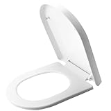 WC-Sitz, Bidet, WC-Sitz, Absenkautomatik, strapazierfähig, langsam schließend, Schnellverschluss, einfache Reinigung, abnehmbarer Bezug, O/U-Form (Hellgrau)