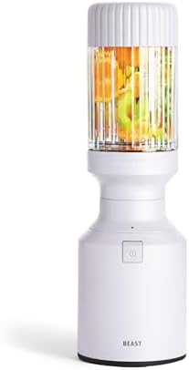 The Beast Mini Blender | Mini Countertop Kitchen Blender | Blend Smoothies and Shakes, Dressings, Sauces, Dips | Straw Cap and Straws Included | 600W (Cloud White)