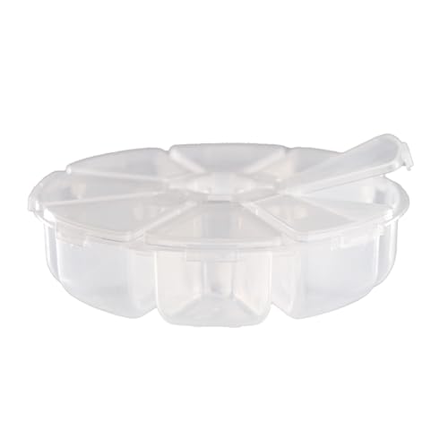 Image of Craft County 8 Compartment Clear Plastic Flip Top Bead Storage Container - Organizer for Jewelry Making and Crafts