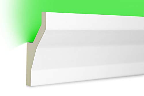 Preisvergleich Produktbild HEXIM LED Stuckleisten aus PU - Indirekte Beleuchtung mit modernen Deckenleisten, lichtundurchlässig, leicht und schlagzäh - (30 Meter Sparpaket LED-8 95x45mm) Zierprofil, Stuck, Deckenbeleuchtung