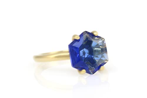 Bague saphir bleu profond sur mesure résolvant le choix de taille - 3