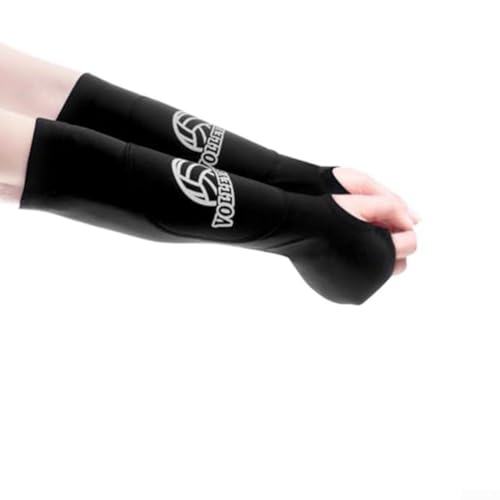 Coderas de compresión con acolchado grueso y diseño de agujero para el pulgar para voleibol, baloncesto, entrenamiento y competición, adecuadas para todas las edades (adulto-rosa)