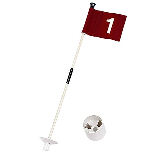 BRIGHTFUFU 1 Set Golf Training Flag Durable Pole Removable Flag Lightweight Base for Golf Practice Enhances Skill Development