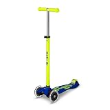 Micro Maxi Deluxe Kinder-Roller, Neongelb, Canari-LED