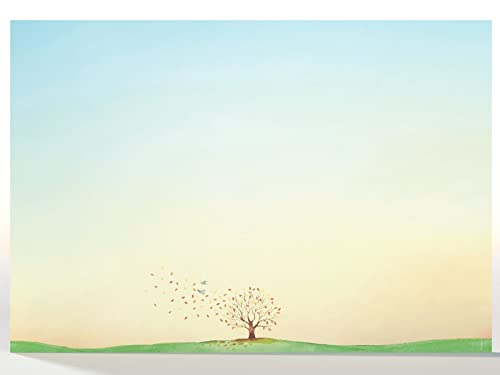 Schreibtischunterlage aus Papier DIN A2 | Abreißblock | Design „Herbstaquarell" | 25 Blatt Schreibtischunterlage A2 | Motivpapier | Notiz Unterlage | paperandpicture Cover