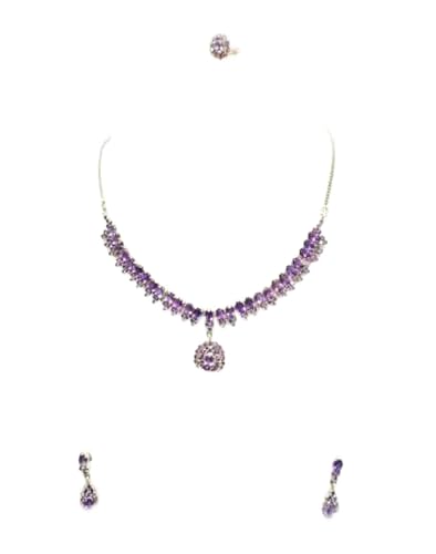 Juego de collar y pendientes de plata de ley 925 para lucir en cenas y bodas elegantes