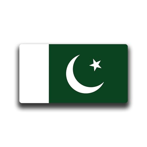 Image of World Country Flag Decal Stickers - Two Pack - for Cars Windows Bumpers Laptops Tablets Tumblers Cups Walls (Pakistan)