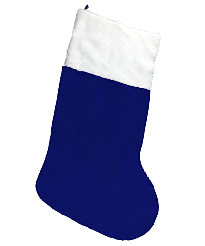 Iconikal Jumbo Christmas Stocking, Blue Plush, 43-Inches Tall Great Decoration Toys Tools Clothes