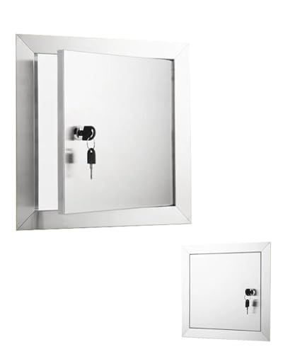 Trampilla Pladur Trampilla de Acceso de Acero Inoxidable 304 Con Llave de Bloqueo, Puertas de Cocina de Uso Intenso para Exteriores en Pared, Techo y Suelo(13x13cm/5x5in)