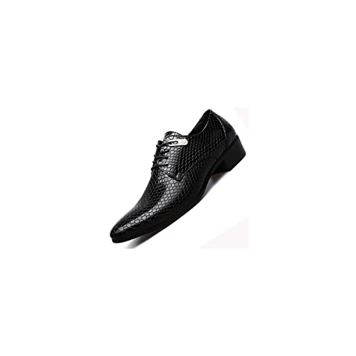 Zapatos Oxford de vestir para hombres con elegante diseño puntiagudo y acabado negro exclusivo