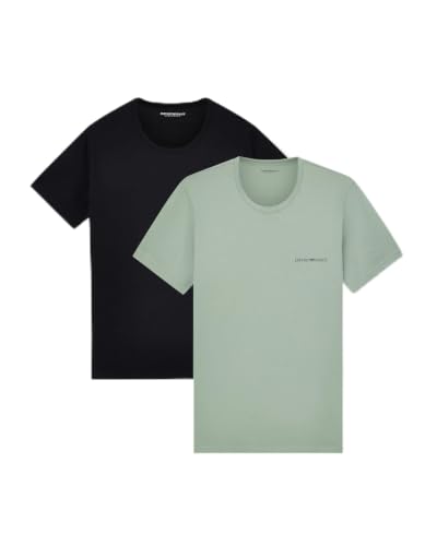 Image of Emporio Armani Men's Pure Cotton 2-Pack Crew Neck T-Shirt Black S