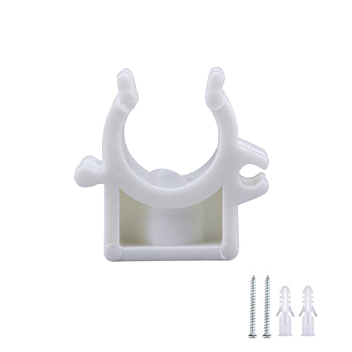 Sydien 20 Pcs White 16mm/0.63\" ID PVC Water Pipe Clamps U-Shaped Buckles For Water Pipes & Tubing Hoses Support With Screws