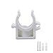 S SYDIEN PEX Clips Pipe Clamp 1/2 Inch, 20 Pack 16 mm Pipe Hangers Pipe Holder PEX Tubing Clamps PVC Water Pipe Support, Plastic U-Shaped PVC Pipe Clamps Tools With Screws, White