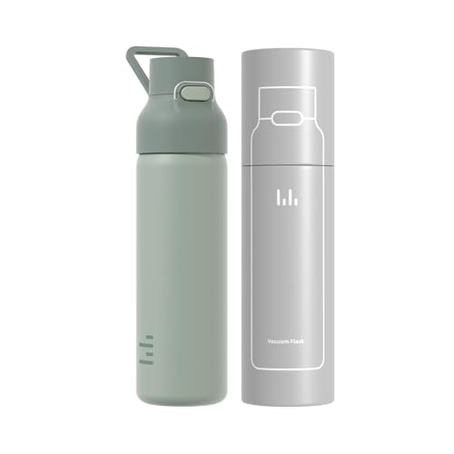 Levore 24oz Insulated Water Bottle, 316L Stainless Steel Double Wall Vacuum Bottle, Keeps Drinks Cold or Warm, Leakproof One-Handed Flip Lid for Gym, Office, Travel & Daily Use (1 Pack)