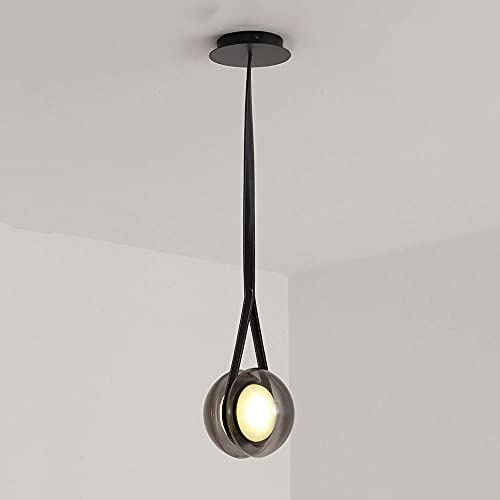 Lámpara colgante de techo LED gris humo ajustable para bar o baño