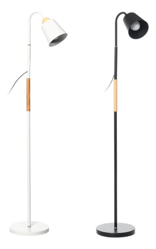 Luminária de Piso Articulada, Coluna com Pedestal, 1,6m de Altura, Cúpula Preta, 60W