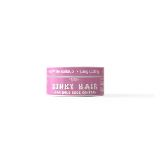 KhalidaNaturals Kinky Hair Max Hold Edge Control Gel – Extra-Strength Edge Tamer for Type 4, Kinky & Coily Natural Hair – Flake-Free, Non-Greasy, Long-Lasting Edge Styling - (60g) Travel