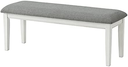 Martin Svensson Home Del Mar - Banco de comedor de lino blanco y gris antiguo